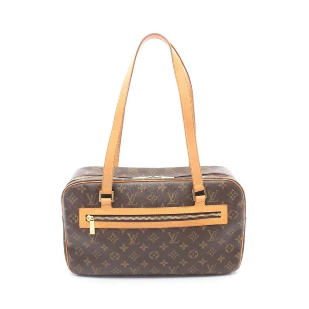 Louis Vuitton Cite Monogram Shoulder Bag Canvas Leather Brown